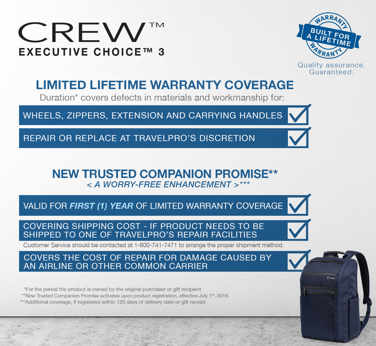Executive 2 choice lifetime warranty
