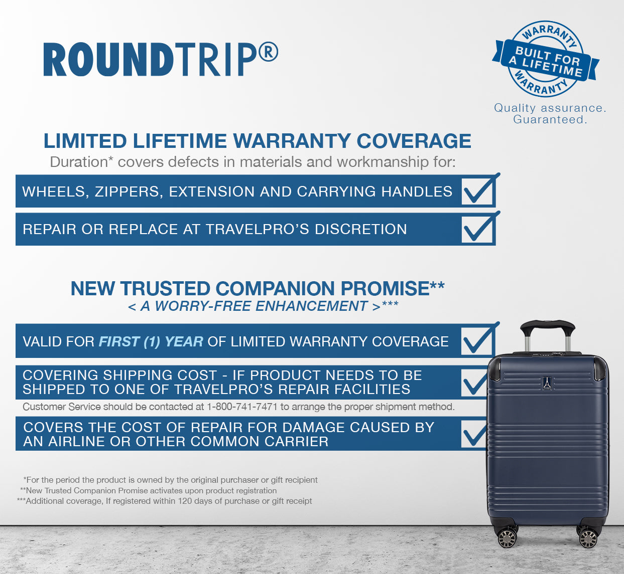 Travelpro® Roundtrip® Warranty Coverage