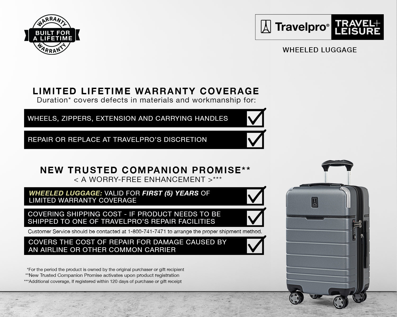 Travelpro® x Travel + Leisure® Luggage Warranty