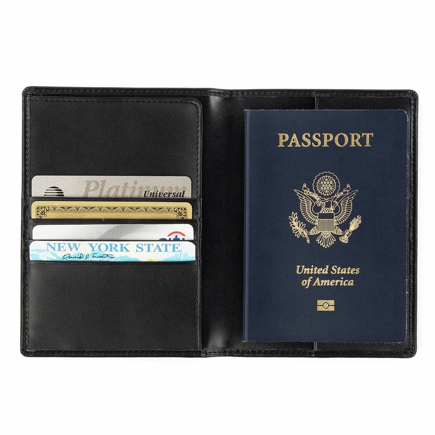 Travelpro Essentials Leather Passport Cover in Black