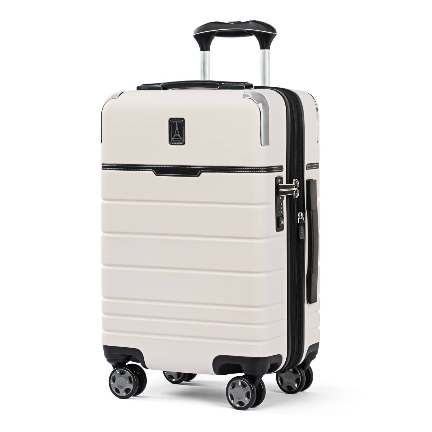 Travelpro x Travel + Leisure Carry-On Spinner Luggage in White Sand | Travel Suitcase