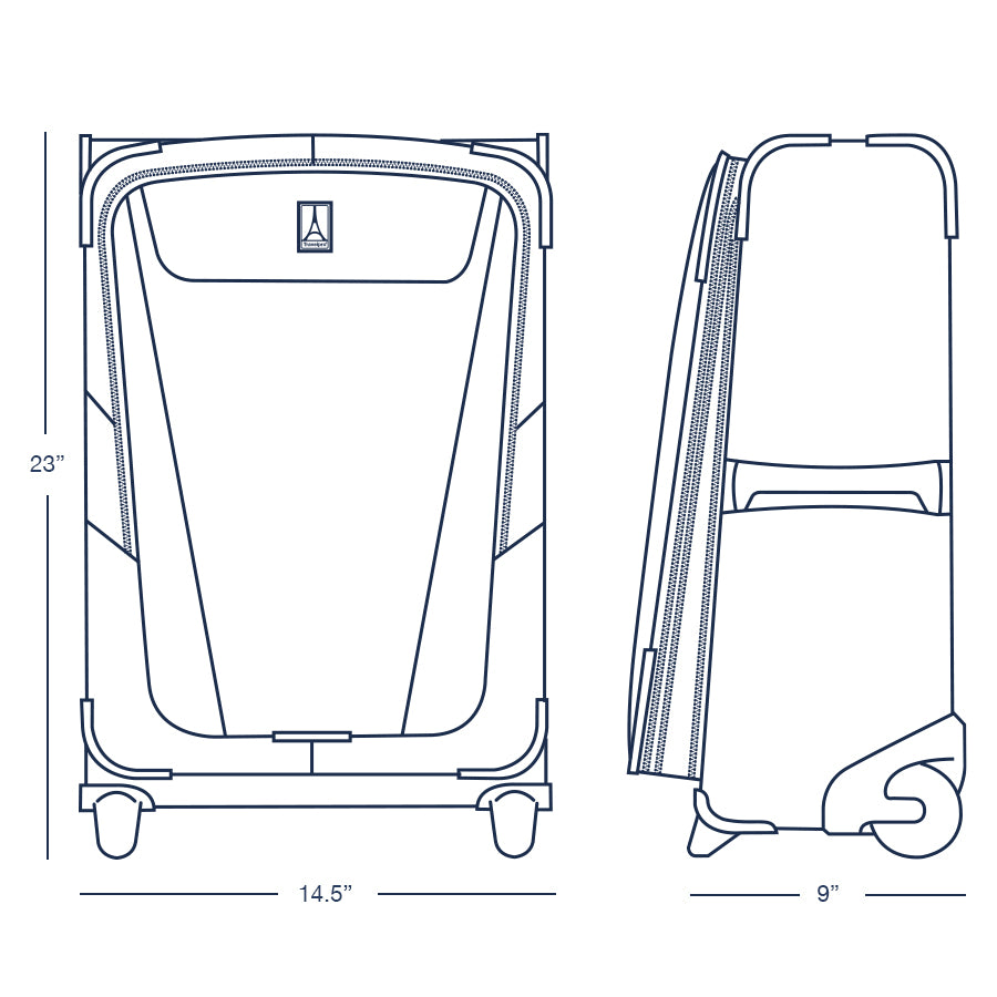 Maxlite® 5 étroite de cabine extensible parois souples à 4 roues