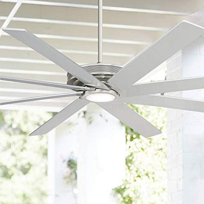 70 Glider Modern Outdoor Ceiling Fan With Light Led Dimmable Remote Control Brushed Nickel Damp Rated For Patio Porch Casa Vieja