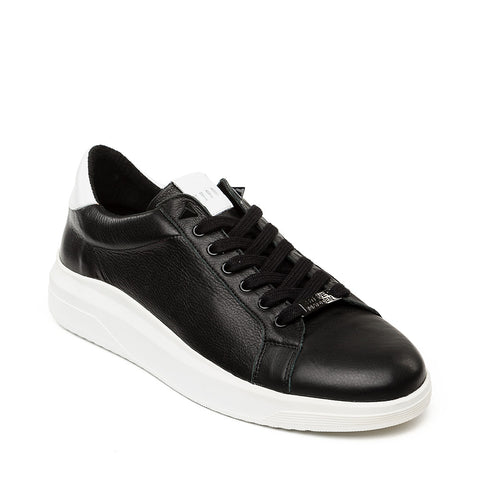 steve madden black leather sneakers