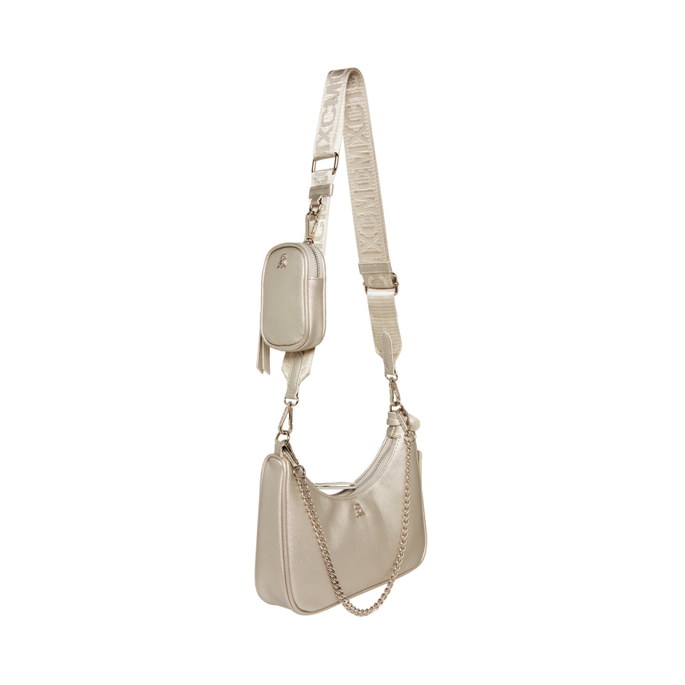 Steve Madden Burgent Multi Pouch Cross Body Bag In Bone Croc-White for Women