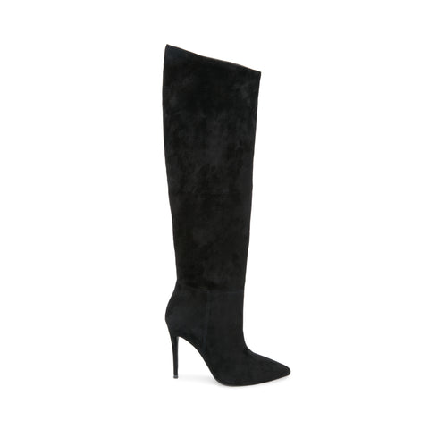 womens black suede slouch boots