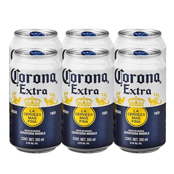 Cerveza clara Corona Extra 6 latas de 355 ml c/u — Click Abasto