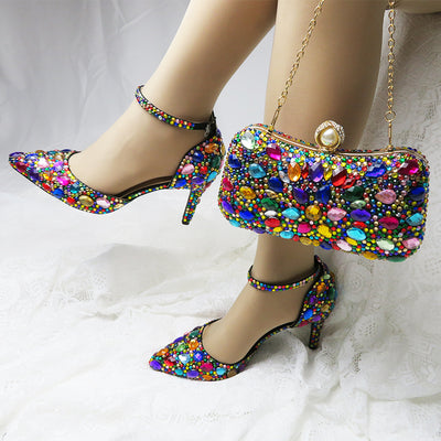 Multicolored Womens wedding shoes with 