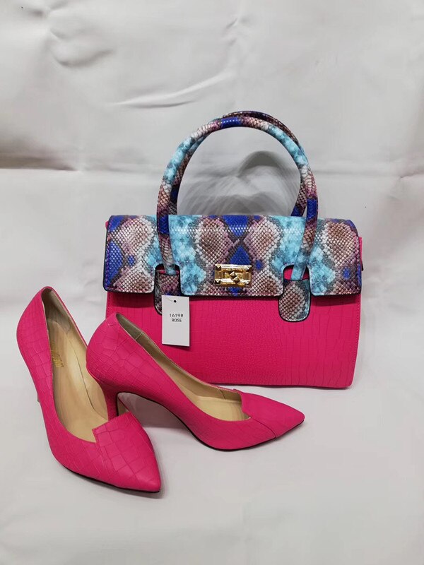 hot pink shoes and bag to match