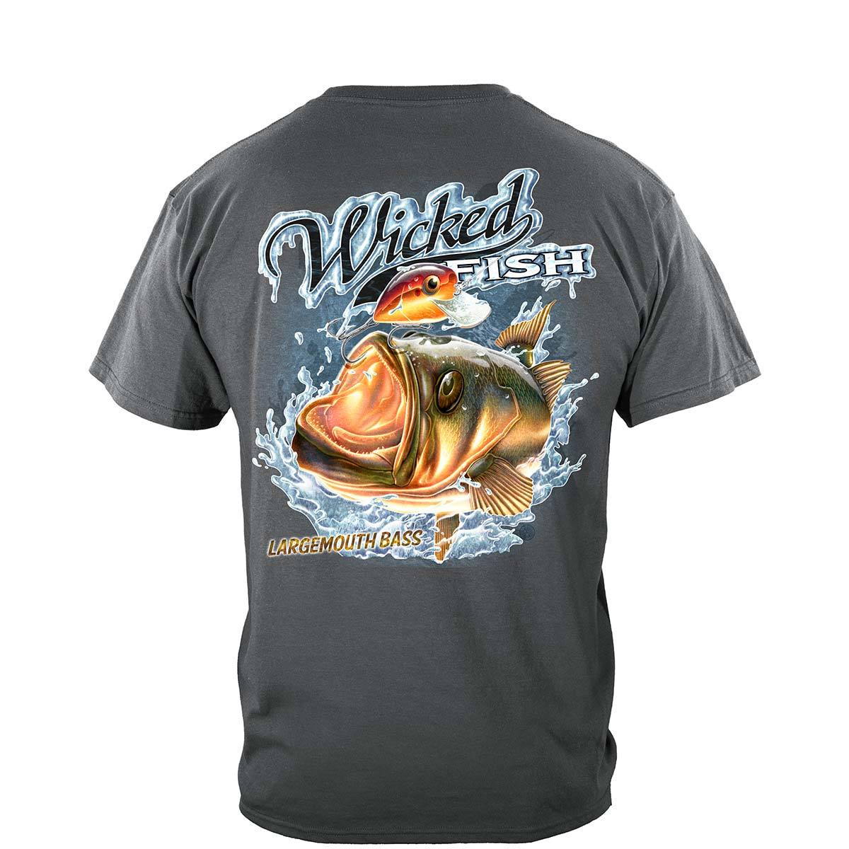 Wicked Fish Large Mouth Bass With Popper Jumping Frog Premium T