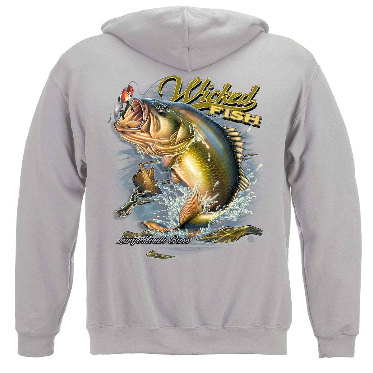 Wicked Fish Large Mouth Bass With Popper Premium T-Shirt - Shop