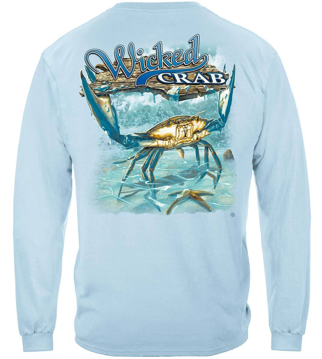 Wicked Fish Crab and Star Fish Premium T-Shirt, Long Sleeve / Small