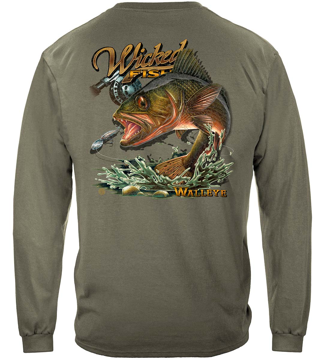 Wicked Fish Walleye Fish T-Shirt, Men's, Size: 4XL