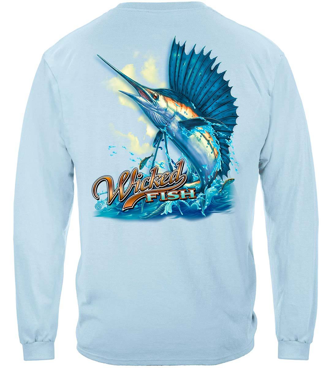 Wicked Fish Sail Fish Premium T-Shirt, Long Sleeve / 4XL