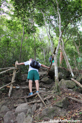 sandals grande st. lucian sgsl #stlouistostlucia hiking gros piton uphill steep climb