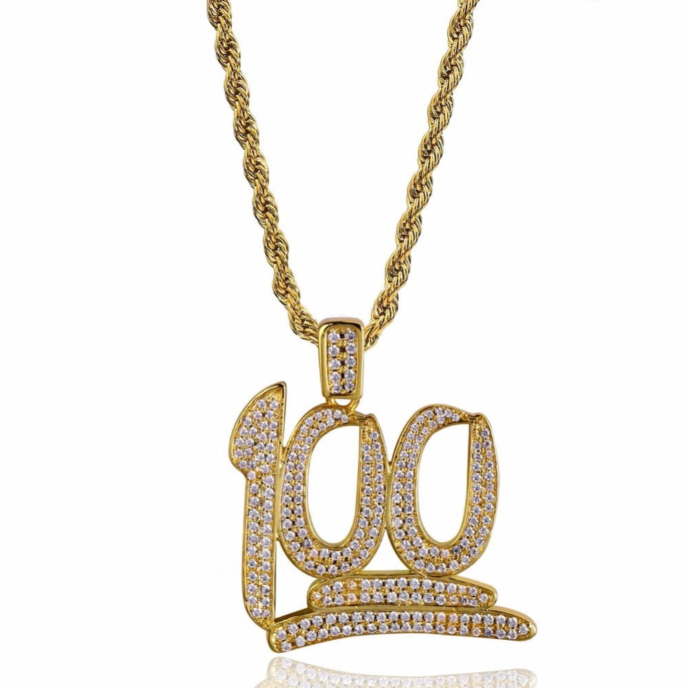 Uitgelezene 100 Hanger met Diamanten en 18K Gelaagde Ketting – BE NICE WITH RA-91