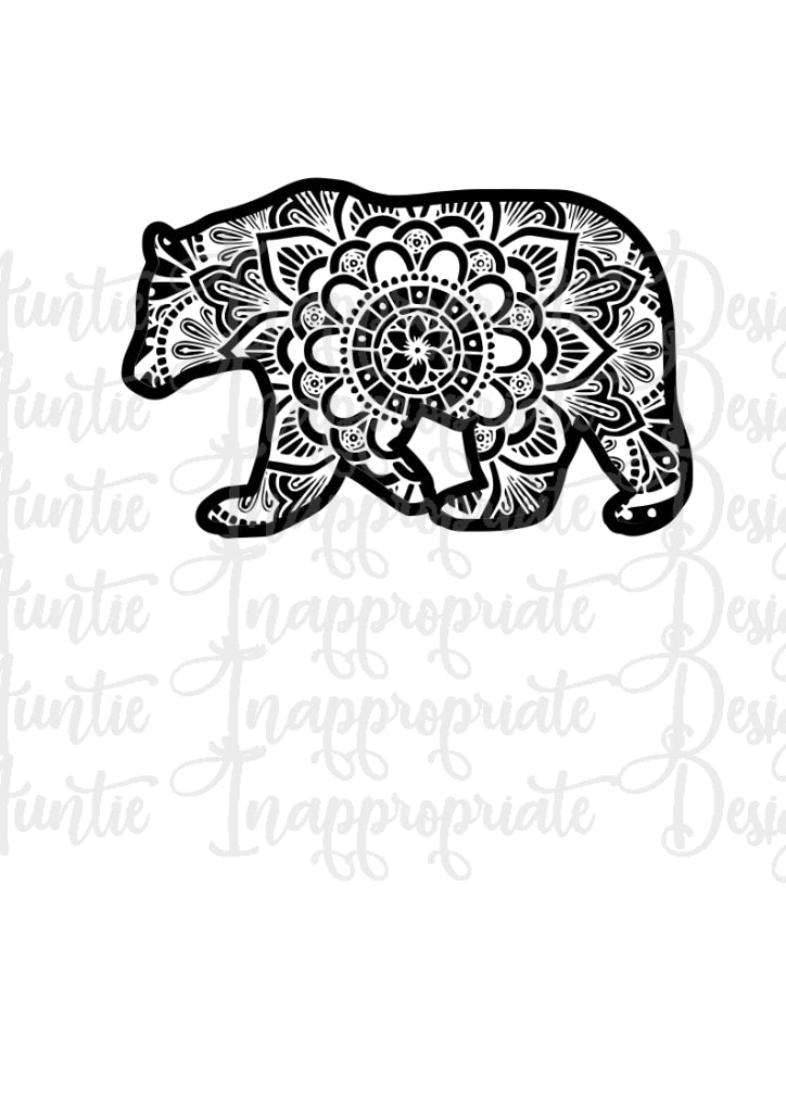 Download Bear Mandala Digital Svg File Auntie Inappropriate Designs