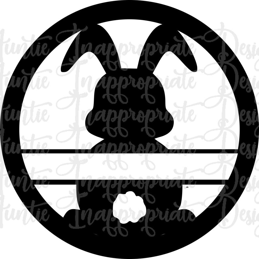 Download Bunny Door Hanger Monogram Digital Svg File Auntie Inappropriate Designs