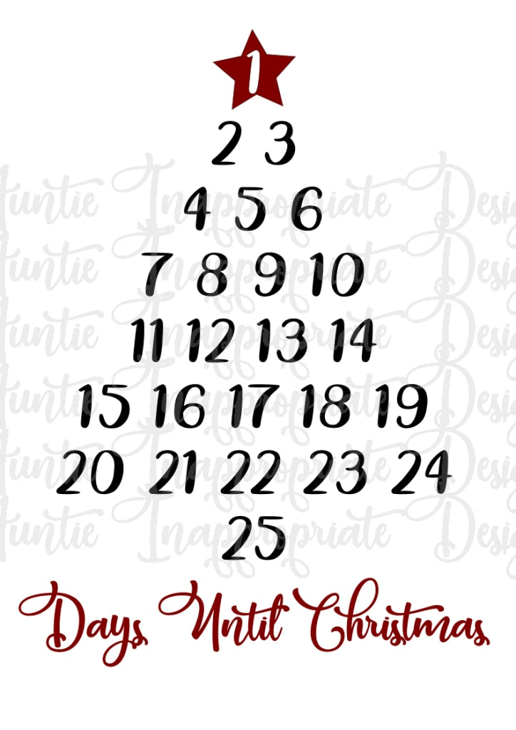 Download Days Til Christmas Digital Svg File Auntie Inappropriate Designs