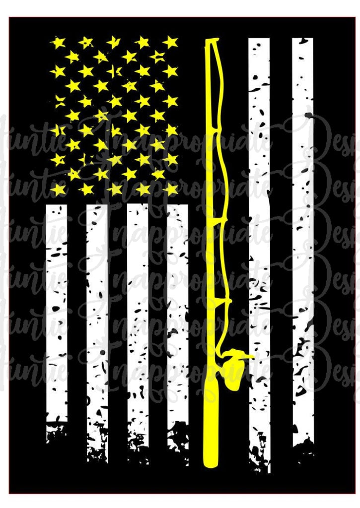 Fishing Distressed Flag Digital Svg File Auntie Inappropriate Designs
