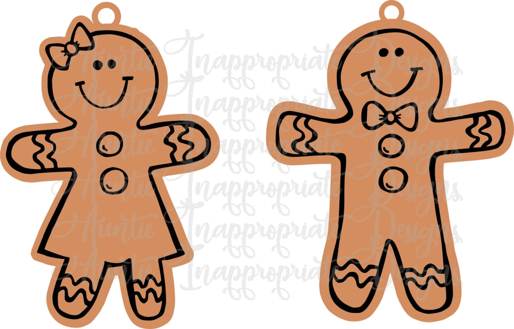 Download Gingerbread Family Ornament Digital Svg File Auntie Inappropriate Designs