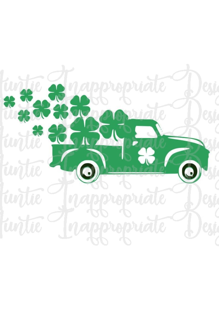 Download Green Truck Shamrock Digital Svg File Auntie Inappropriate Designs