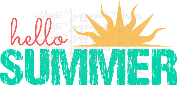 Download Hello Summer Digital SVG File - Auntie Inappropriate Designs