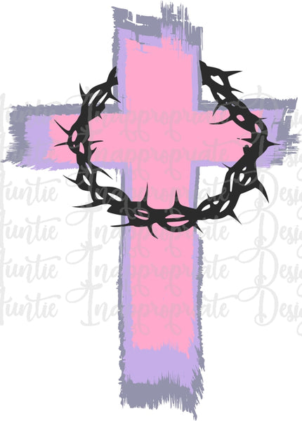 Download Layered Cross With Thorns Digital Svg File Auntie Inappropriate Designs