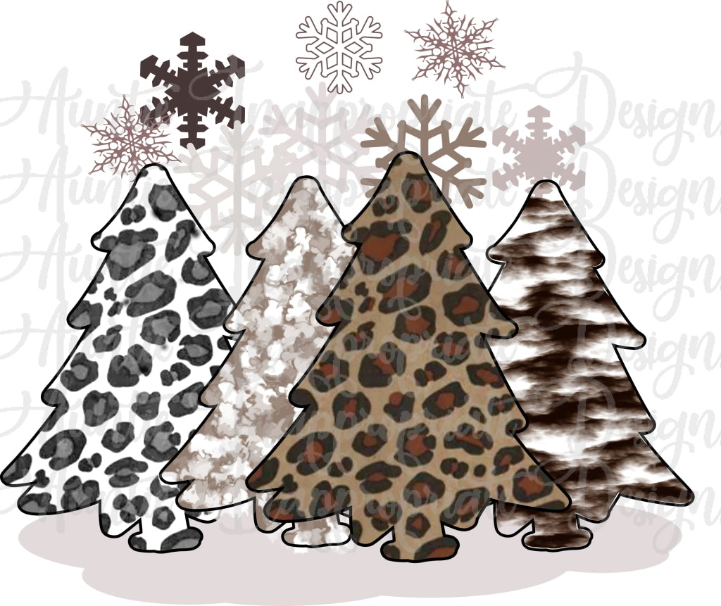 Download Leopard Christmas Tree Png Teal Leopard Christmas Trees Sublimation Transfer Trendy Transfers SVG Cut Files