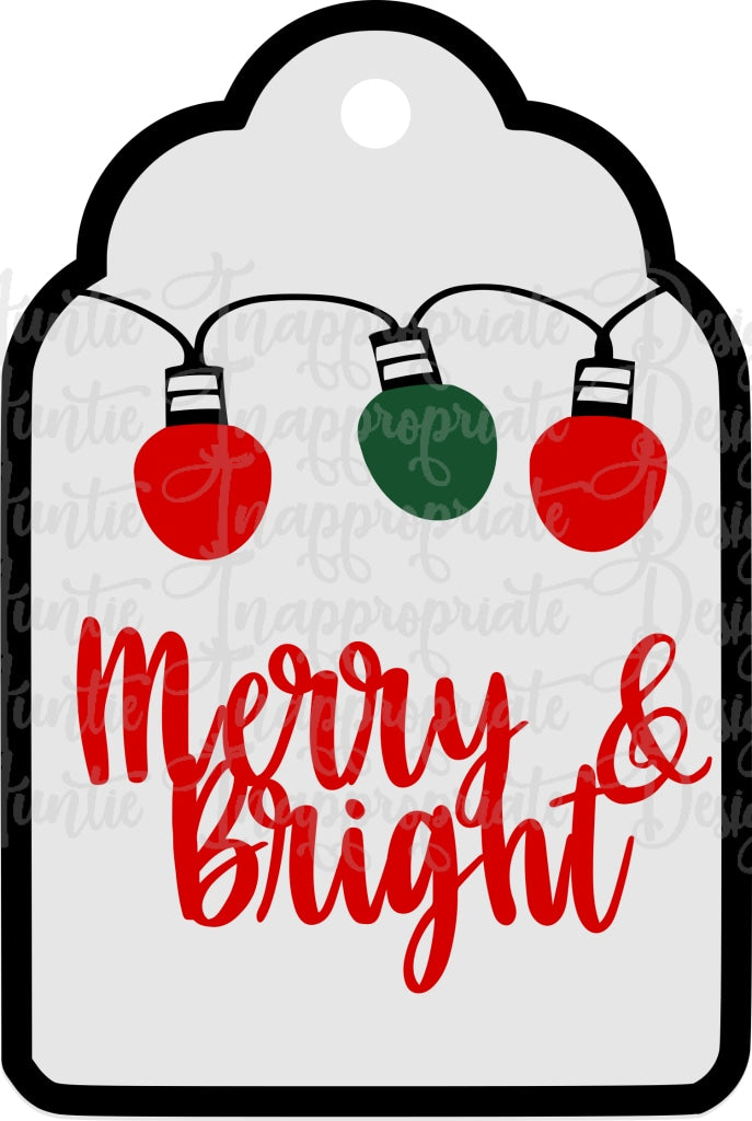 Download Merry And Bright Door Hanger Ornament Digital Svg File Auntie Inappropriate Designs