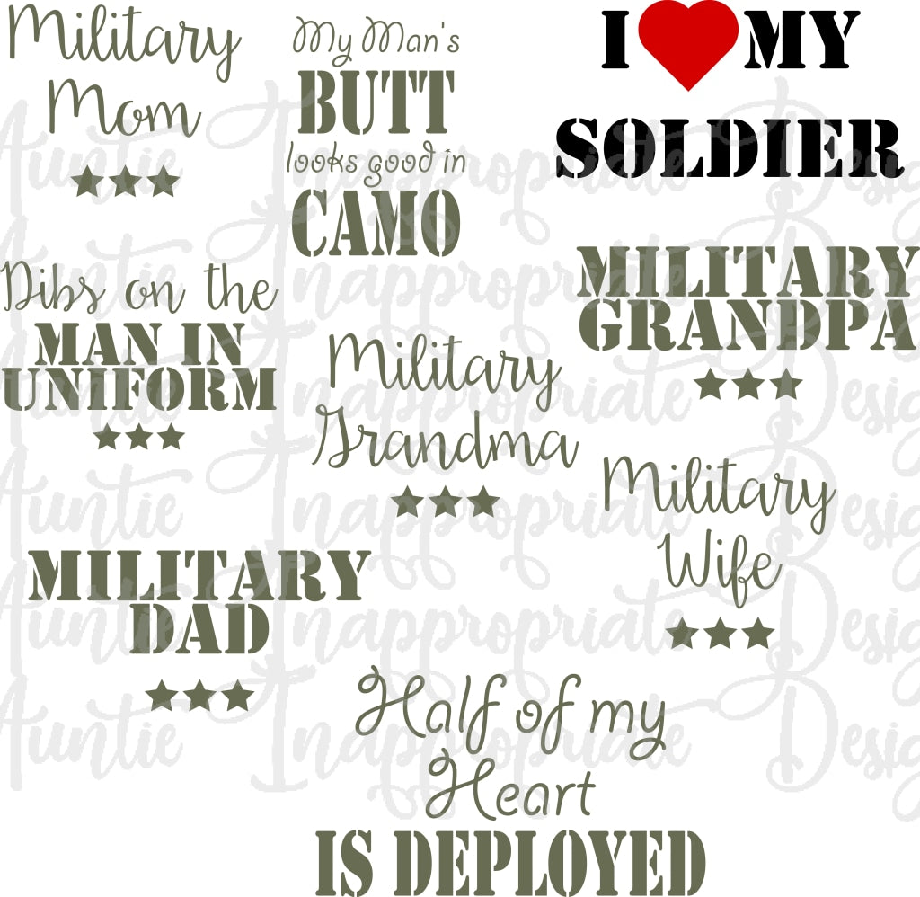 Download Military Bundle Digital Svg File Auntie Inappropriate Designs