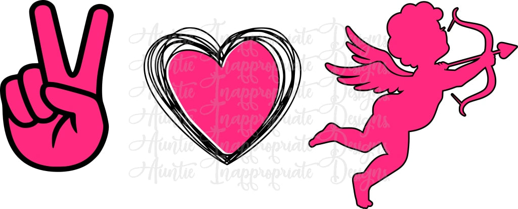 Download Peace love Cupid Valentine Digital SVG File - Auntie ...