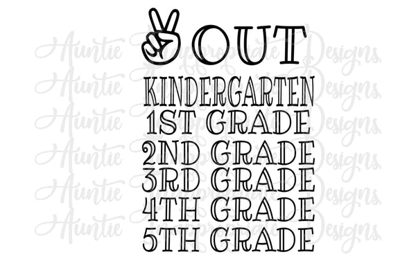 Free Peace Out Kindergarten Svg