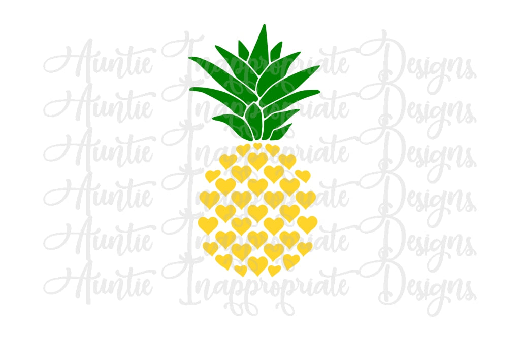 Download Pineapple Heart Digital Svg File Auntie Inappropriate Designs