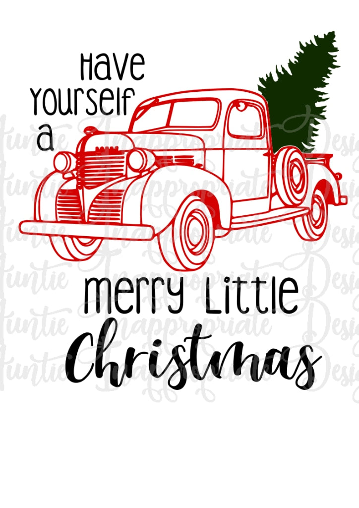 Download Red Truck And Tree Merry Christmas Digital Svg File Auntie Inappropriate Designs