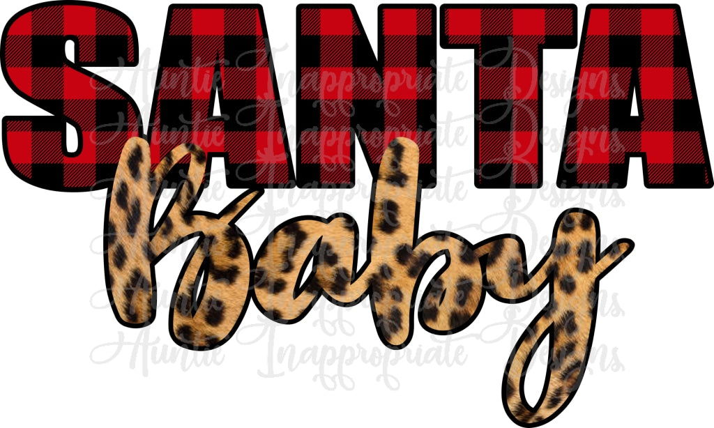 Download Clip Art Art Collectibles Christmas Digital Graphic Shirt Design Png Cheetah Sublimation Png Santa Baby Leopard Buffalo Plaid Png Sublimation Design Download