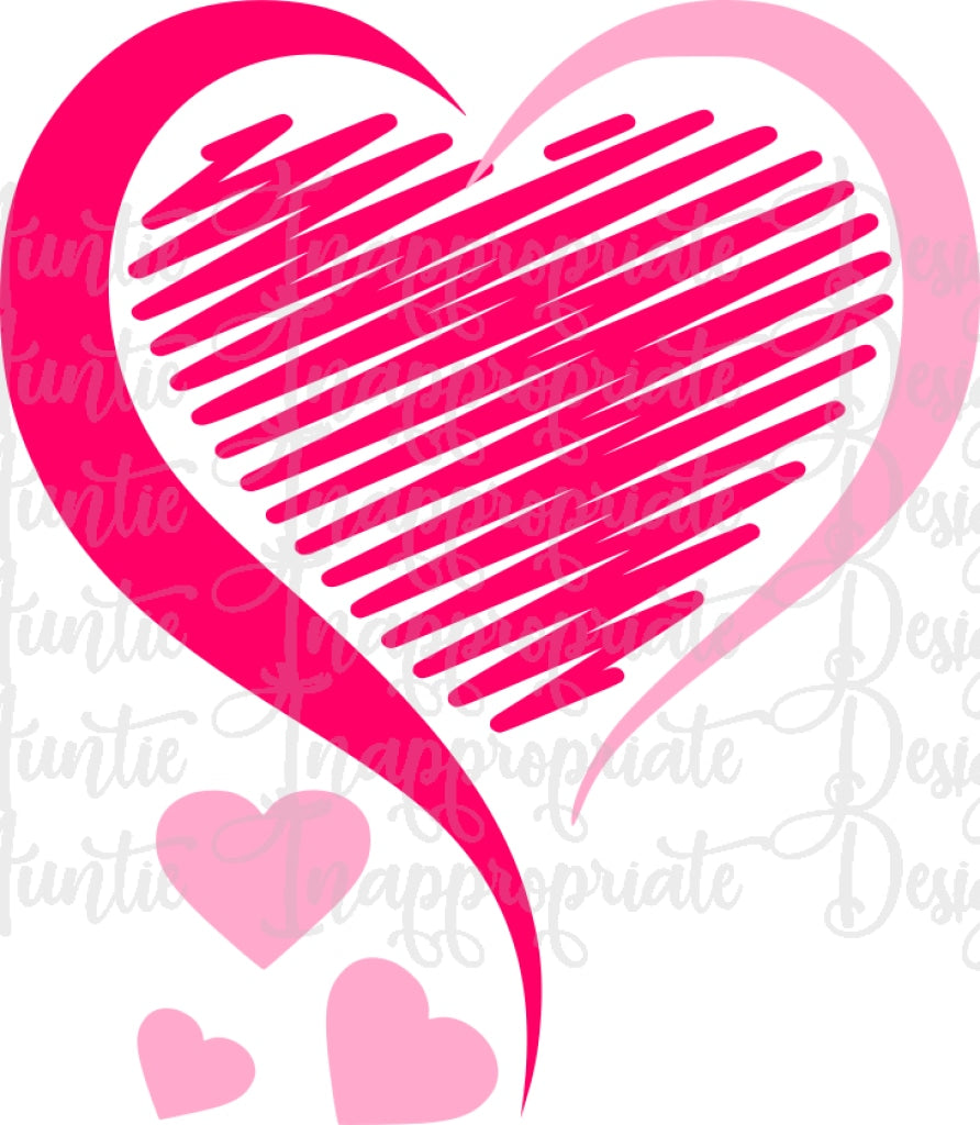Download Scribble Heart Valentine Digital Svg File Auntie Inappropriate Designs