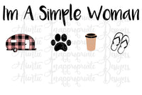 Download Simple Woman Camping Dog Coffee Flip Flops Digital Svg File Auntie Inappropriate Designs