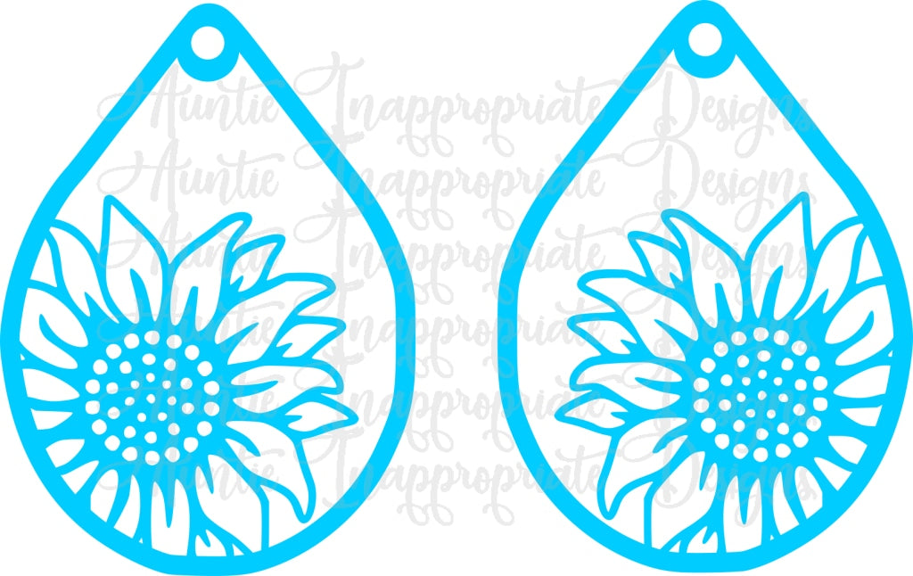 Download Sunflower Earring Digital Cut File Laser Glowforge Cutting ...