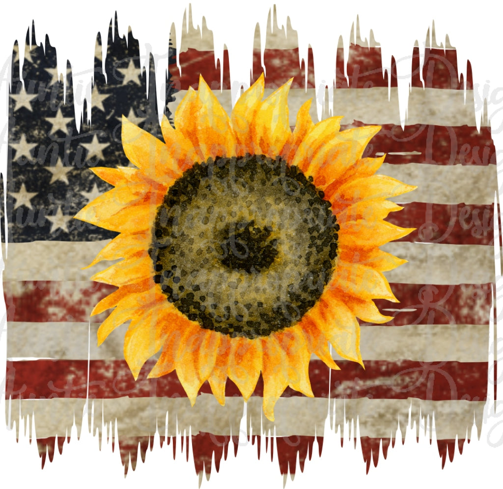Download US flag and sunflower Sublimation file, PNG Printable ...