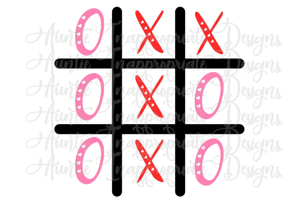 Valentine Tic Tac Toe Digital Svg File Auntie Inappropriate Designs