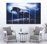 Small Wall Frame Blue Horse Maguari Store SYNTHETIC CANVAS 6 DIVIDED 