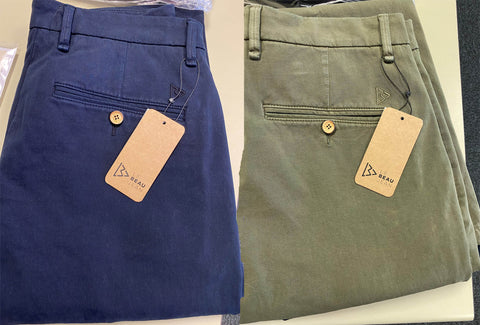 Le pantalon chino moderne par Le Beau Jean - Le Chino marine & olive - LeBeauJean.fr