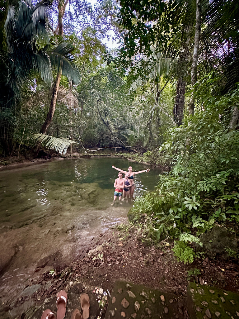 swimming in a jungle river