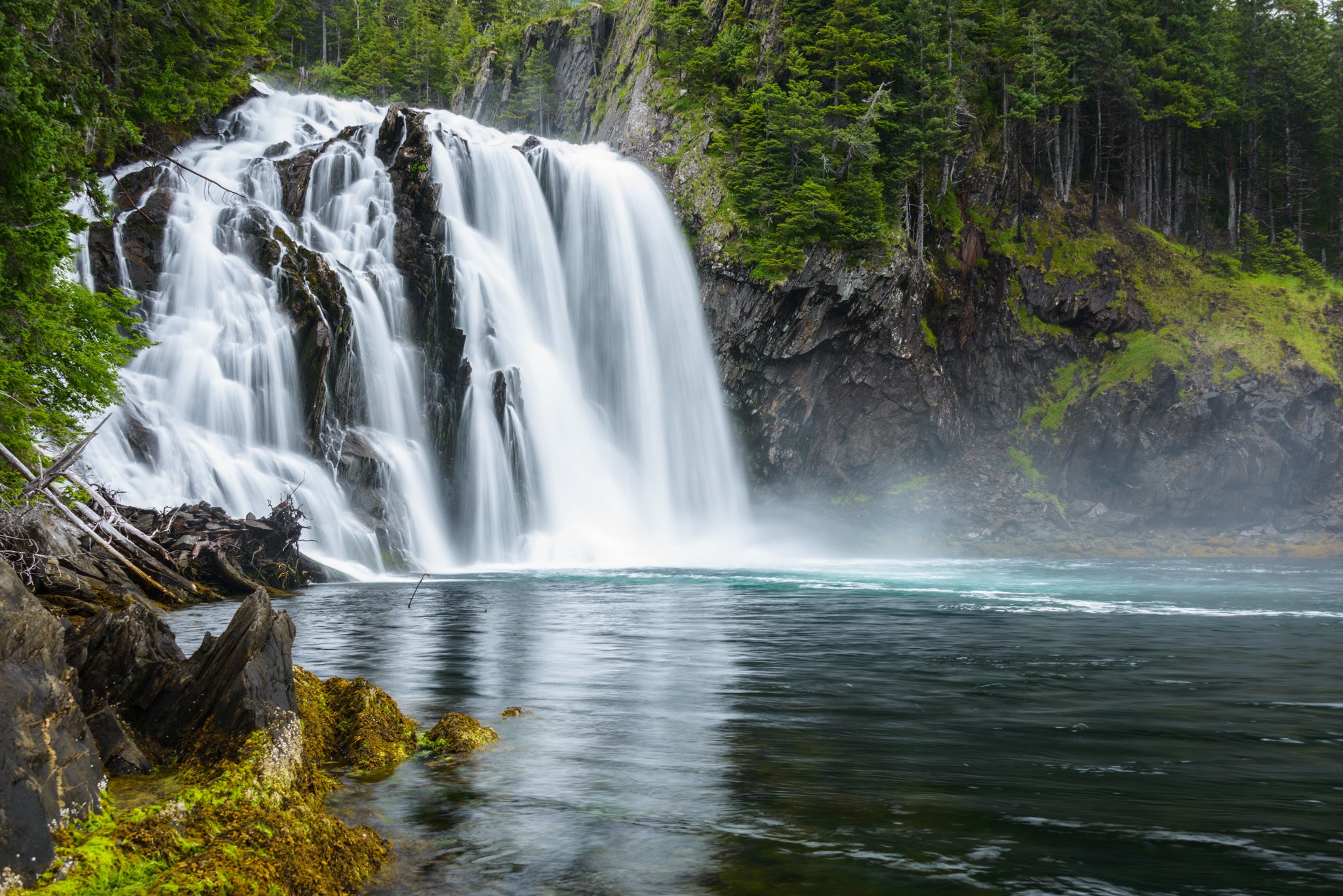 Water falls in Prince William Sound