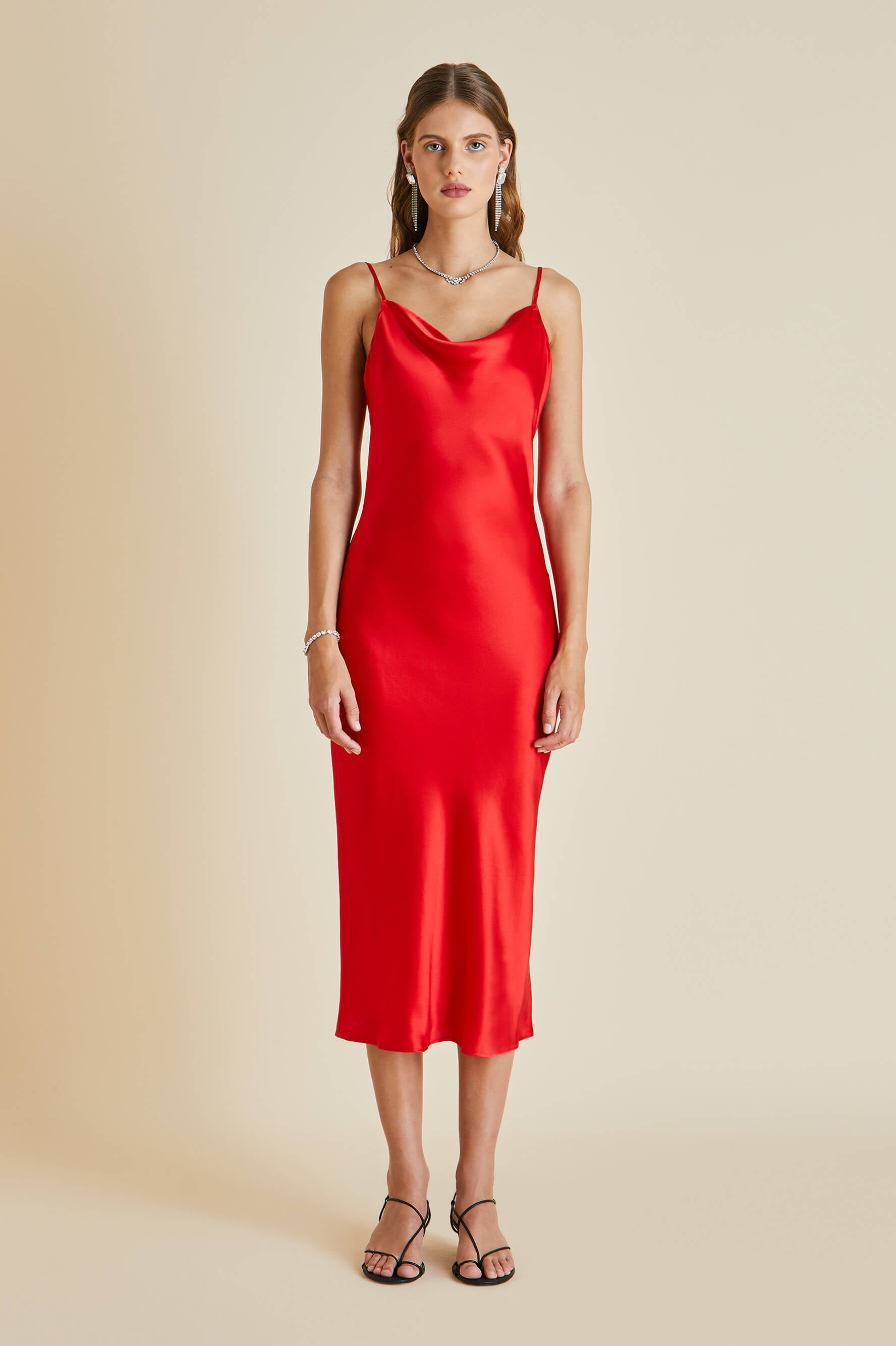 Olivia von Halle | The Bibi Ruby | Silk Satin Luxury Slip Dress