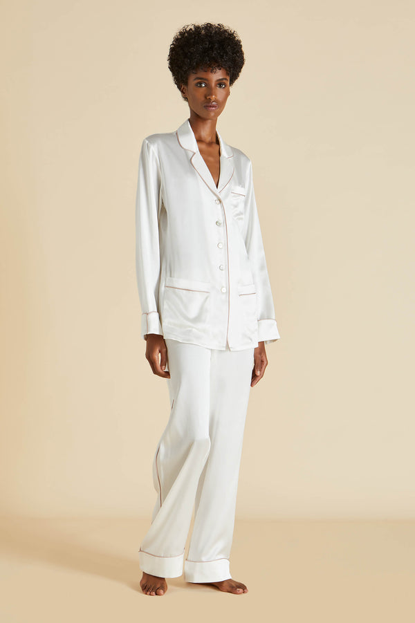White Silk PJ Set – Adore Couture