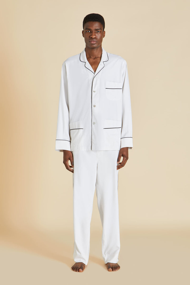 The Laurent Ivory | Our Luxury Unisex Matte Washed Silk Pyjama
