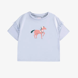 Pale Blue Horse Top - Pitter Patter