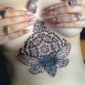 Mandala moth tattoo idea for 2023